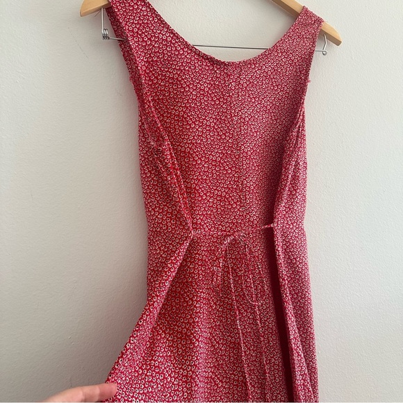 Vintage Maxi Floral Red Dress Sz M - Picture 8 of 10